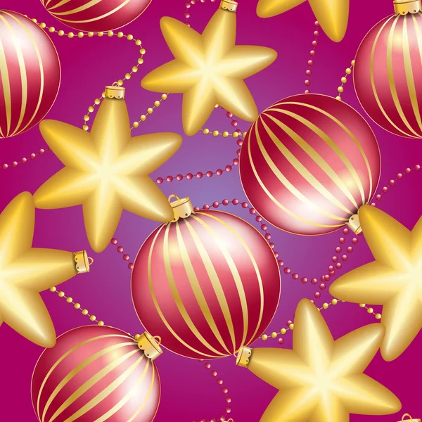 Yeni yıl Noel top desenle. Sparkles ve bokeh. Parlak ve parlak — Stok Vektör