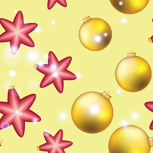 Yeni yıl Noel top desenle. Sparkles ve bokeh. Parlak ve parlak — Stok Vektör