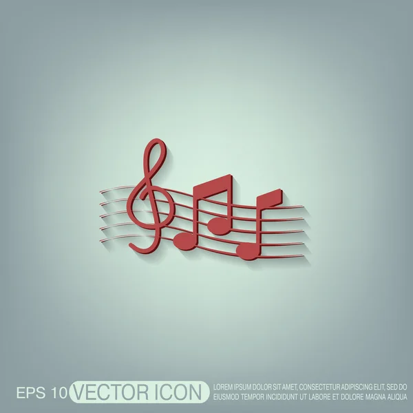 Musical notes and treble clef. — Stock Vector