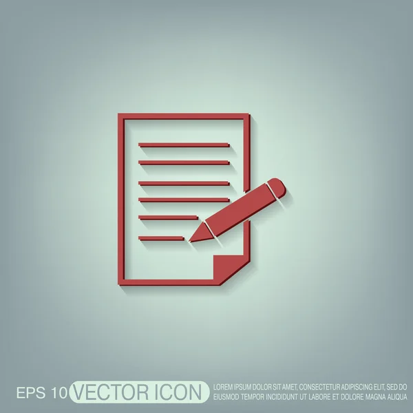 Vel papier en pen-pictogram — Stockvector