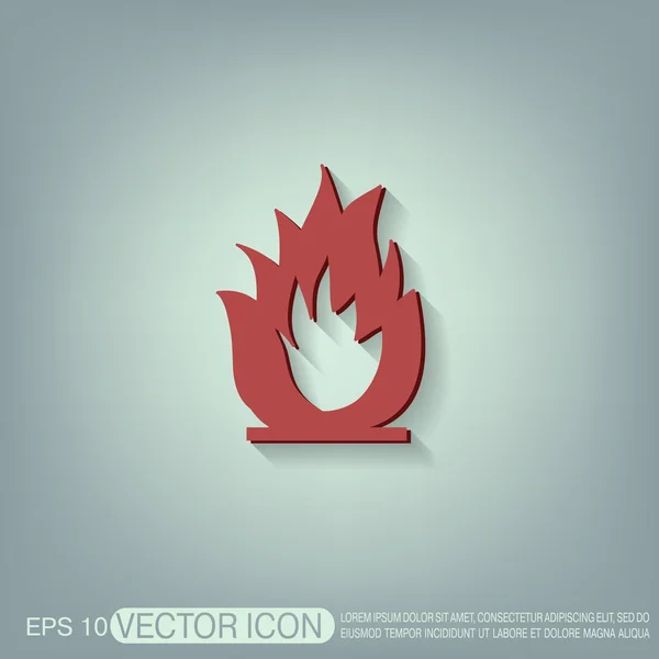 Icono signo de fuego — Vector de stock