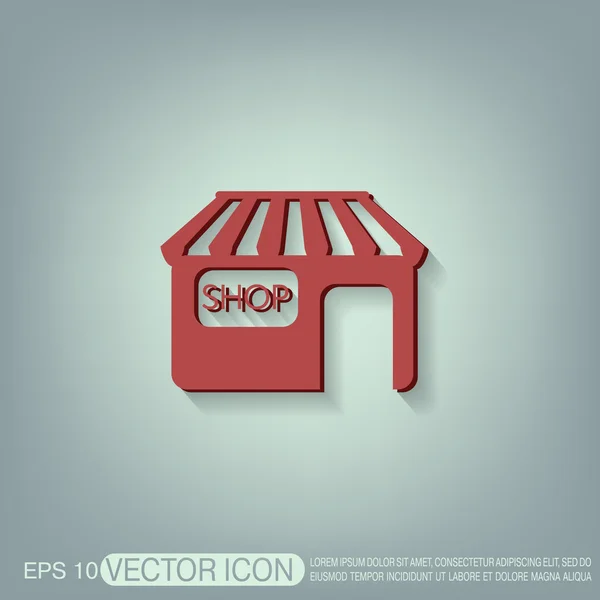 Icono de símbolo de edificio tienda — Vector de stock