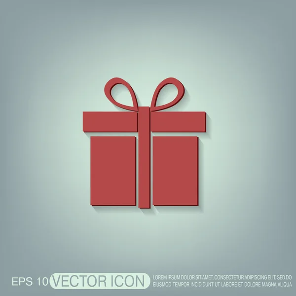 Icono de caja de regalo con arco — Vector de stock