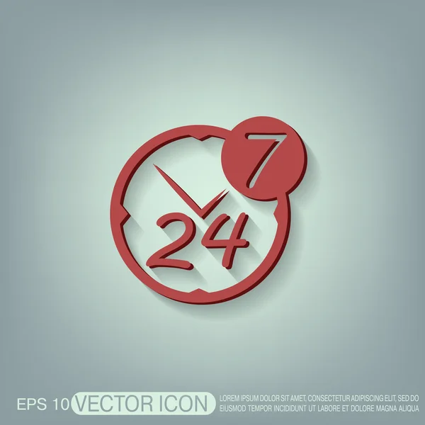 24 hours 7 days a week icon — Stock Vector