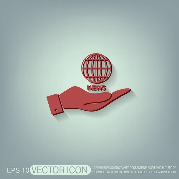 Hand met globe symbool — Stockvector