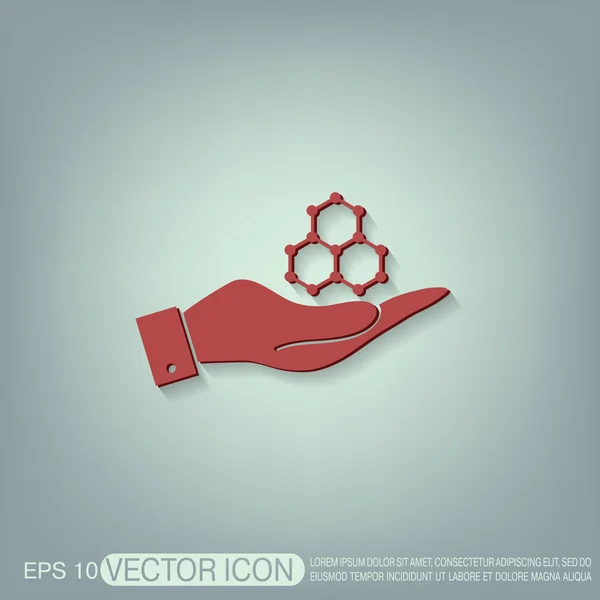 Icono compuesto químico de mano — Vector de stock