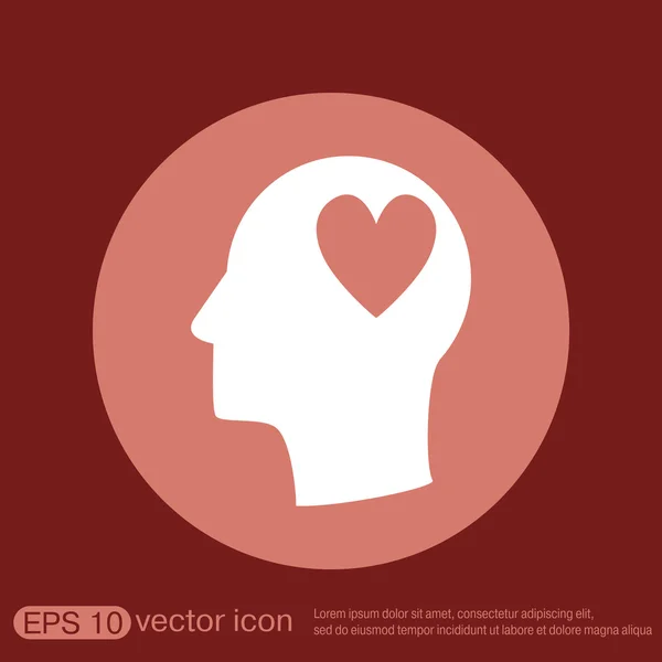 Icon head think silhouette man — Stock Vector