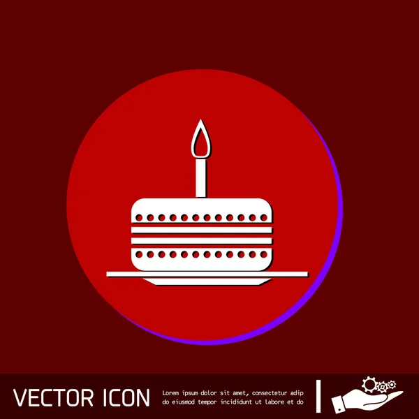 Icono de pastel de cumpleaños — Vector de stock