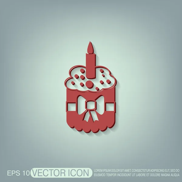 Icono de pastel de cumpleaños — Vector de stock