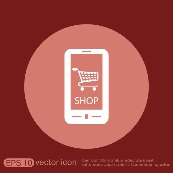 Carrinho de compras loja online — Vetor de Stock