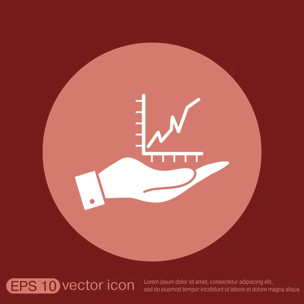 Hand holding chart diagram figure — Stock Vector