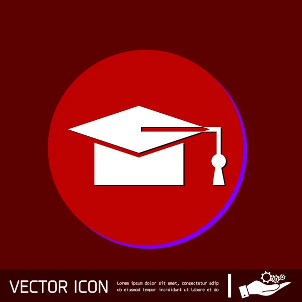 Señal de educación sombrero de graduado . — Vector de stock