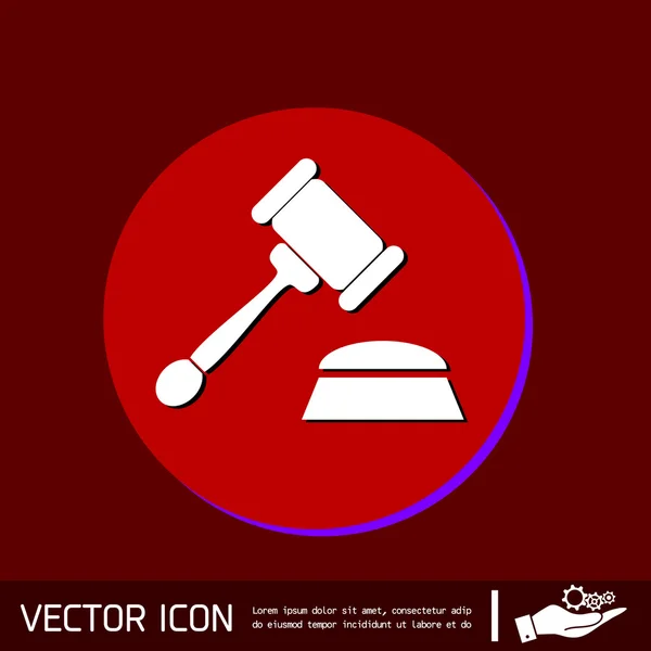 Icono de la ley Gavel — Vector de stock