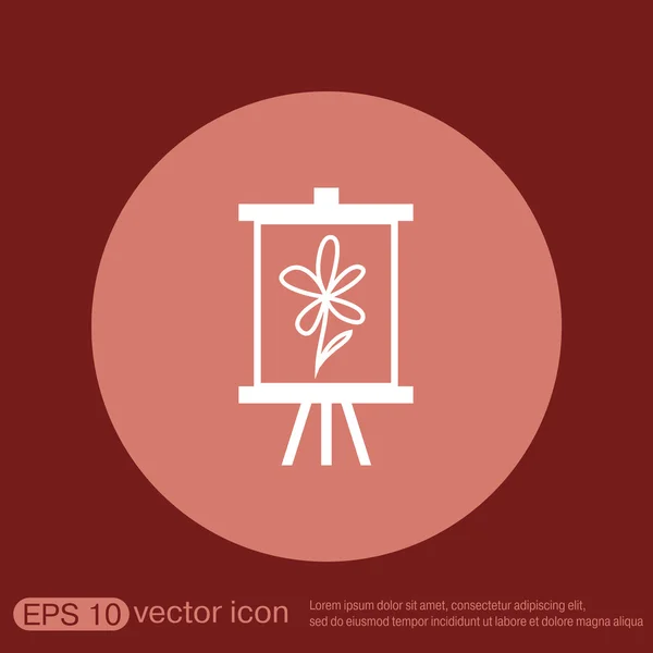 Caballete con icono de imagen — Vector de stock