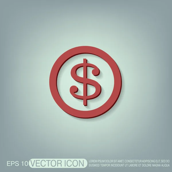 Dollar coin symbol — Stock Vector