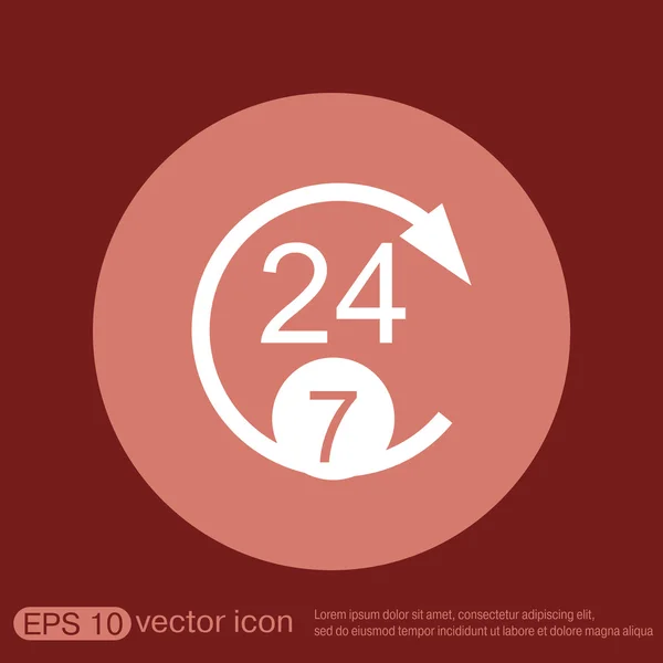 24 horas 7 días a la semana icono — Archivo Imágenes Vectoriales