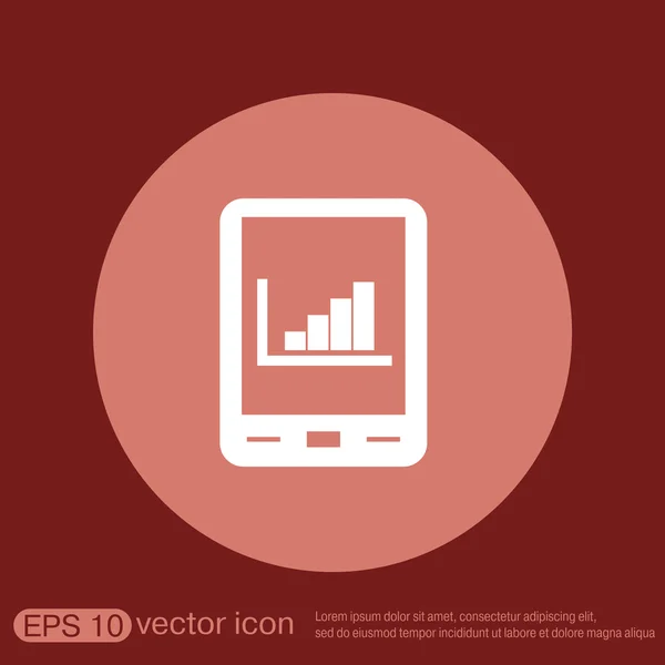 Tablet-Pad mit Diagramm-Symbol — Stockvektor