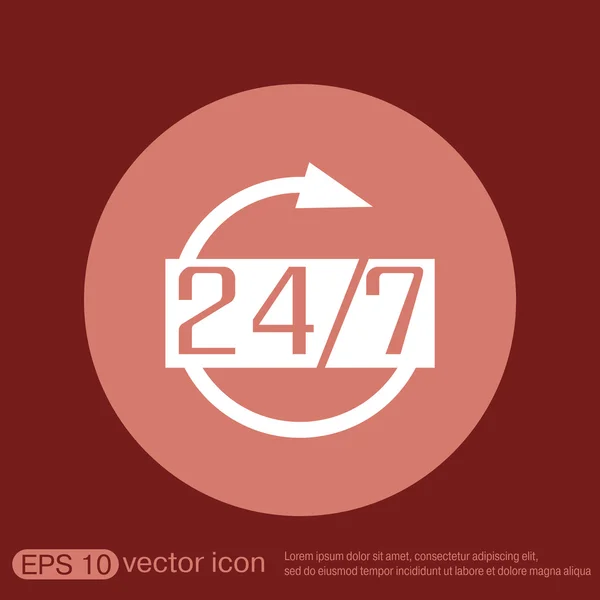 24 hours 7 days a week icon — Stock Vector