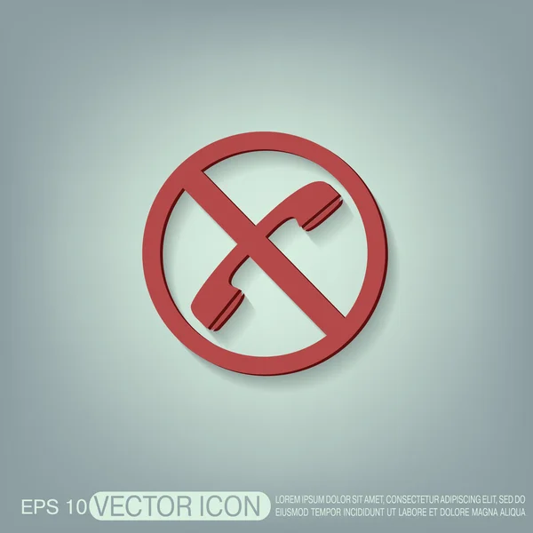 Forbidden to use phone symbol — Stock Vector