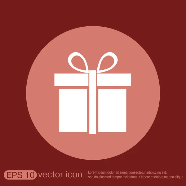 Gift box icon with bow — Stock Vector