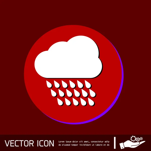 Nuages pluie météo icône — Image vectorielle