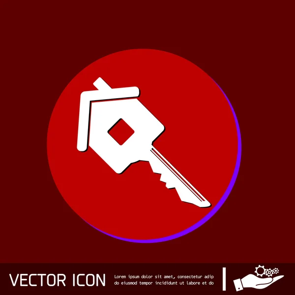 Icono de llave en casa — Vector de stock