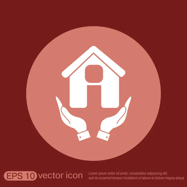 Hand holding House icon — Stock Vector