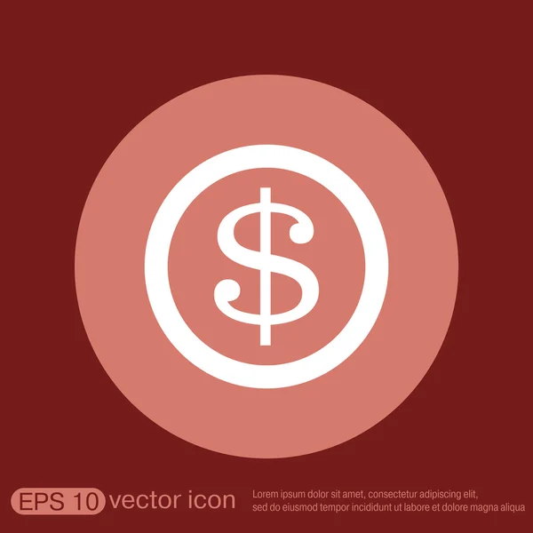 Dollar symbol coin — Stock Vector