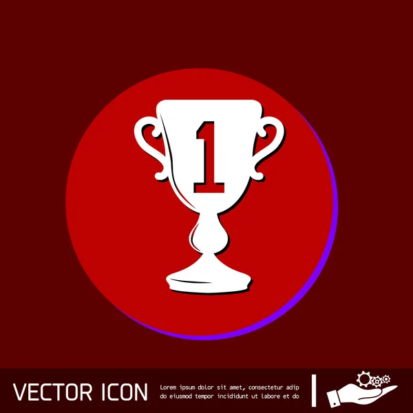 Pohár za první místo ikony — Stockový vektor
