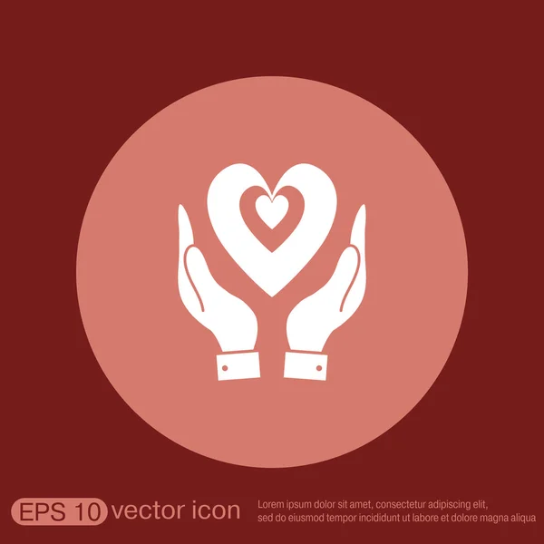 Hand holding heart icon — Stock Vector