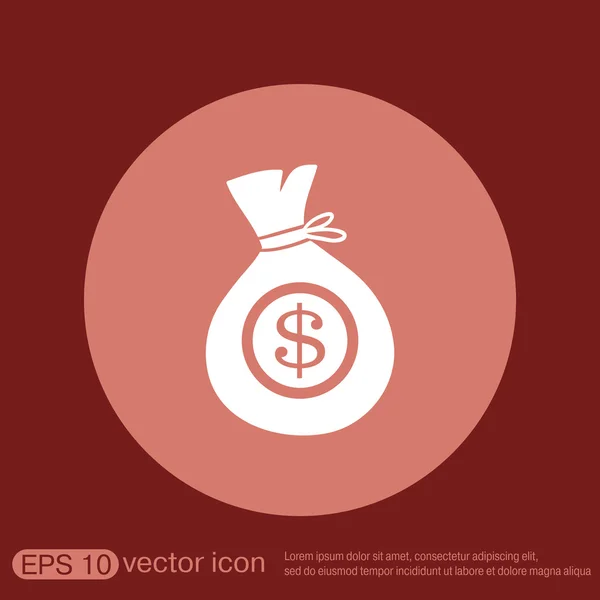 Sack of money button — Stock Vector