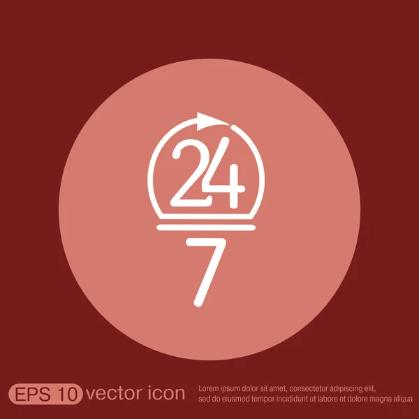 24 horas 7 días a la semana icono — Archivo Imágenes Vectoriales