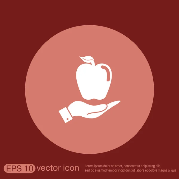 Icono de manzana de mano — Archivo Imágenes Vectoriales