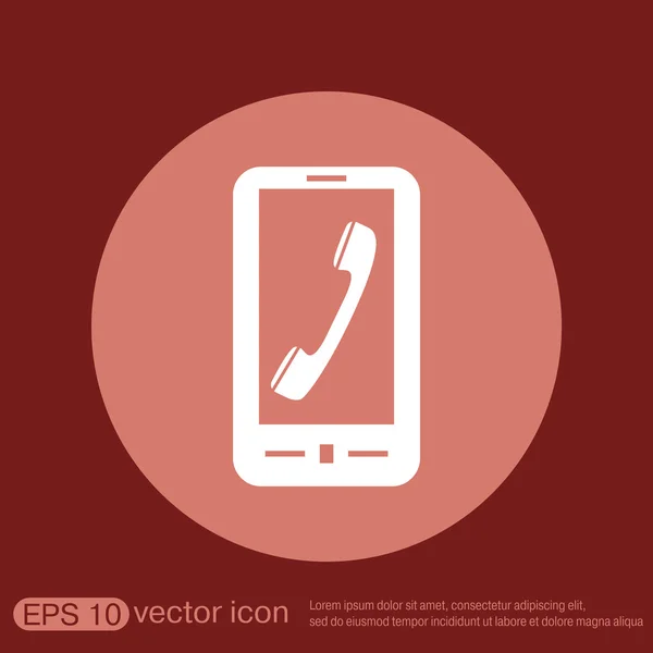 Smartphone met symbool telefoonhoorn — Stockvector