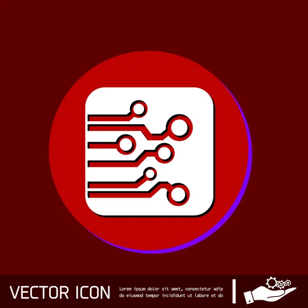 Circuit board sign icon — Stock Vector