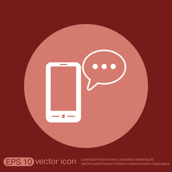 Smartphone with speech cloud — Stock Vector
