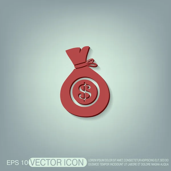 Saco de botón de dinero — Vector de stock