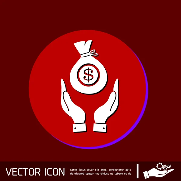 Manos sosteniendo dinero — Vector de stock