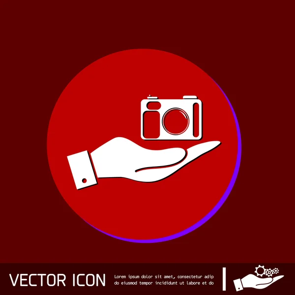 Hand holding photo camera — Stock Vector