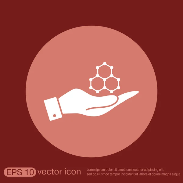 Hand innehav kemisk förening — Stock vektor