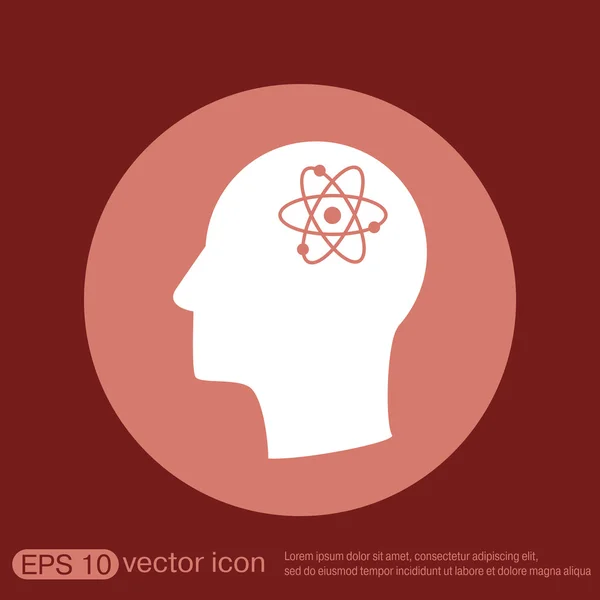 Icono cabeza pensar silueta hombre — Vector de stock