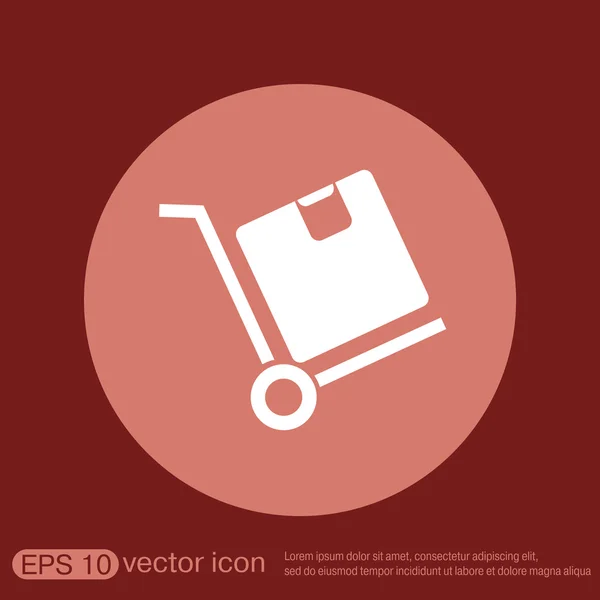 Camión con icono de caja . — Vector de stock