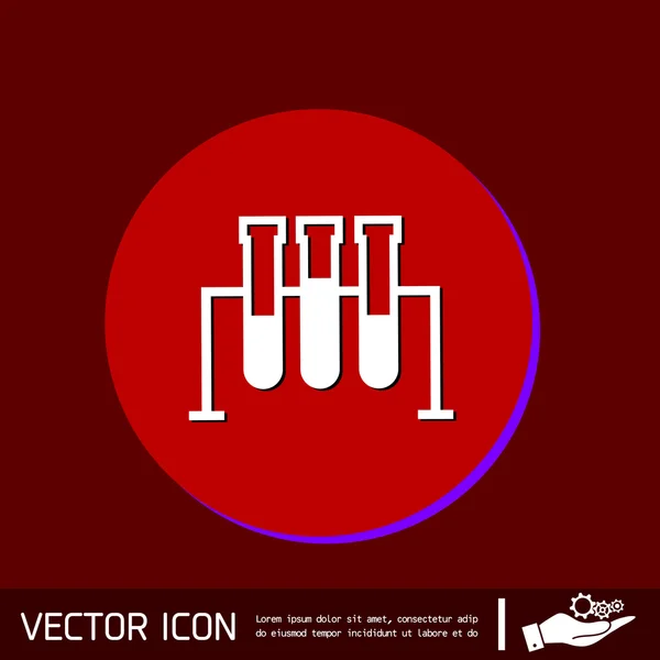 Icono de medicina o química de la bombilla del frasco — Vector de stock