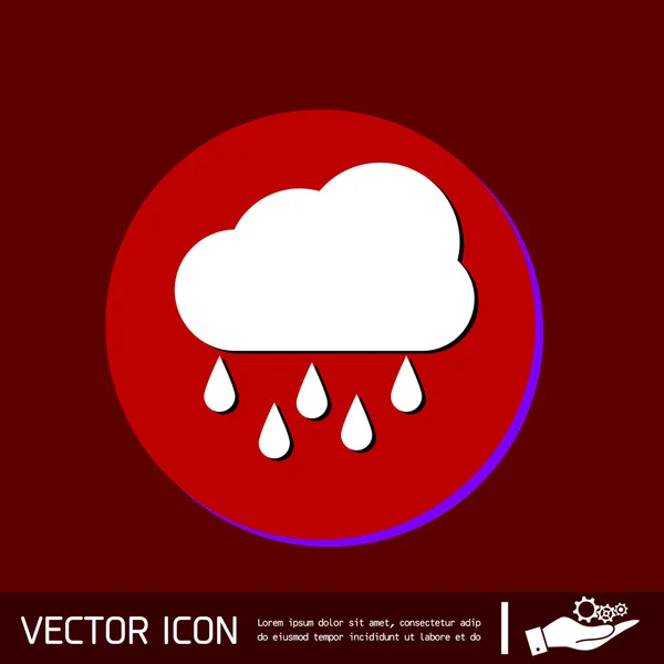 Clima nube lluvia icono — Vector de stock