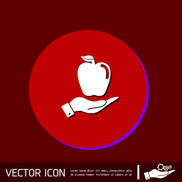 Manzana de mano — Vector de stock