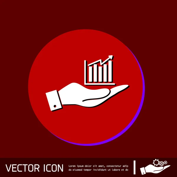 Hand som håller diagram diagram figur — Stock vektor