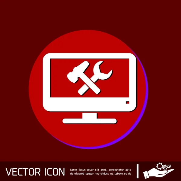 Monitor symbol settings icon — Stock Vector