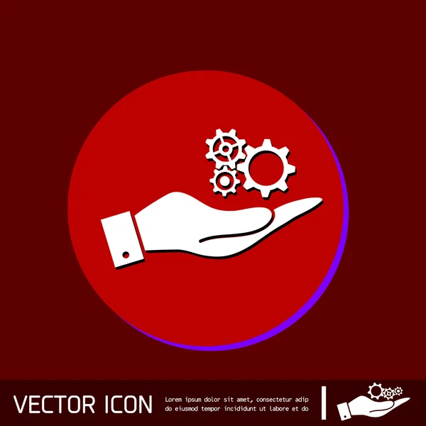 Roda de engrenagem de mão — Vetor de Stock