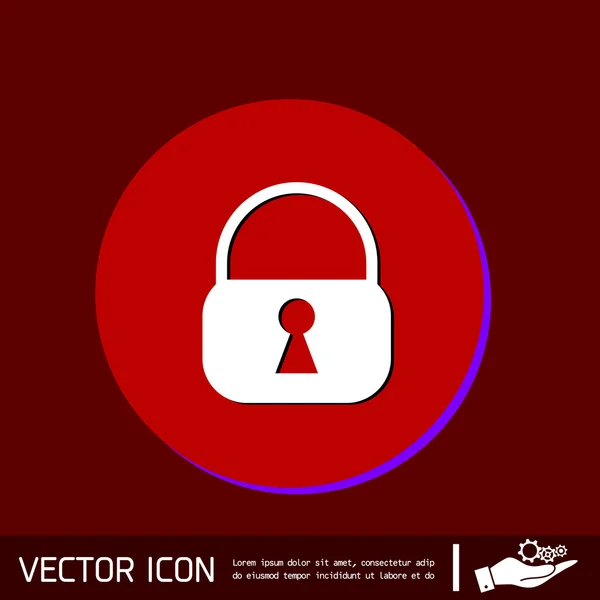 Hangslot symboolpictogram — Stockvector