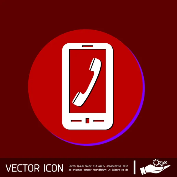 Smartphone with symbol telephone handset — Stock Vector